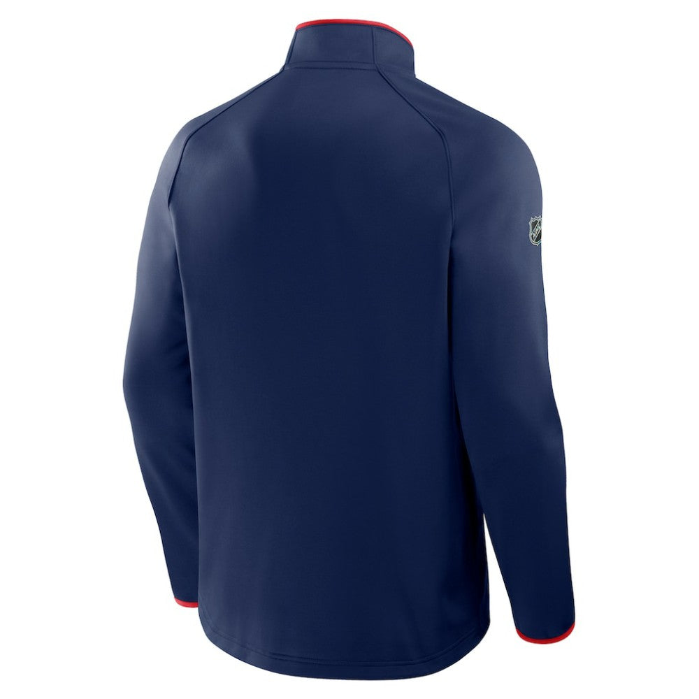 Washington Capitals Fanatics Authentic Pro Rink Raglan Quarter-Zip Pullover Navy