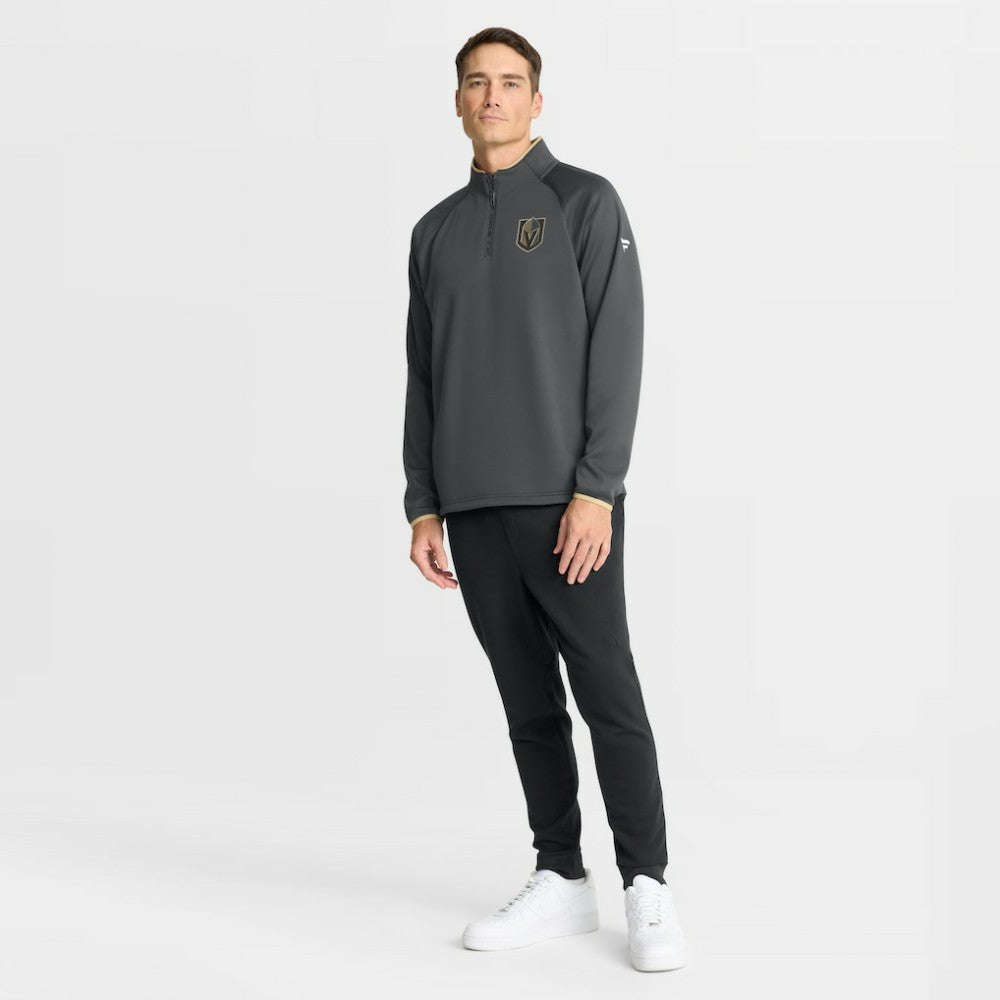 Vegas Golden Knights Fanatics Authentic Pro Rink Raglan Quarter-Zip Pullover Black