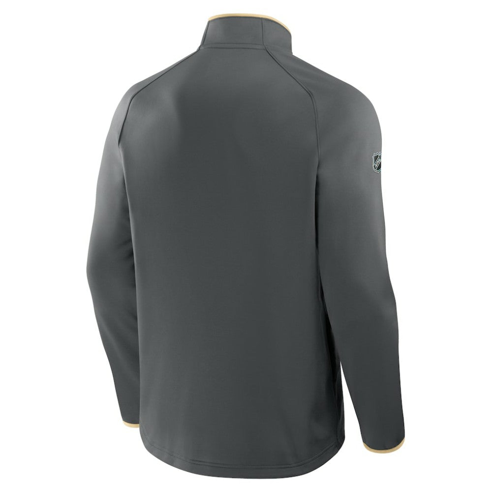 Vegas Golden Knights Fanatics Authentic Pro Rink Raglan Quarter-Zip Pullover Black