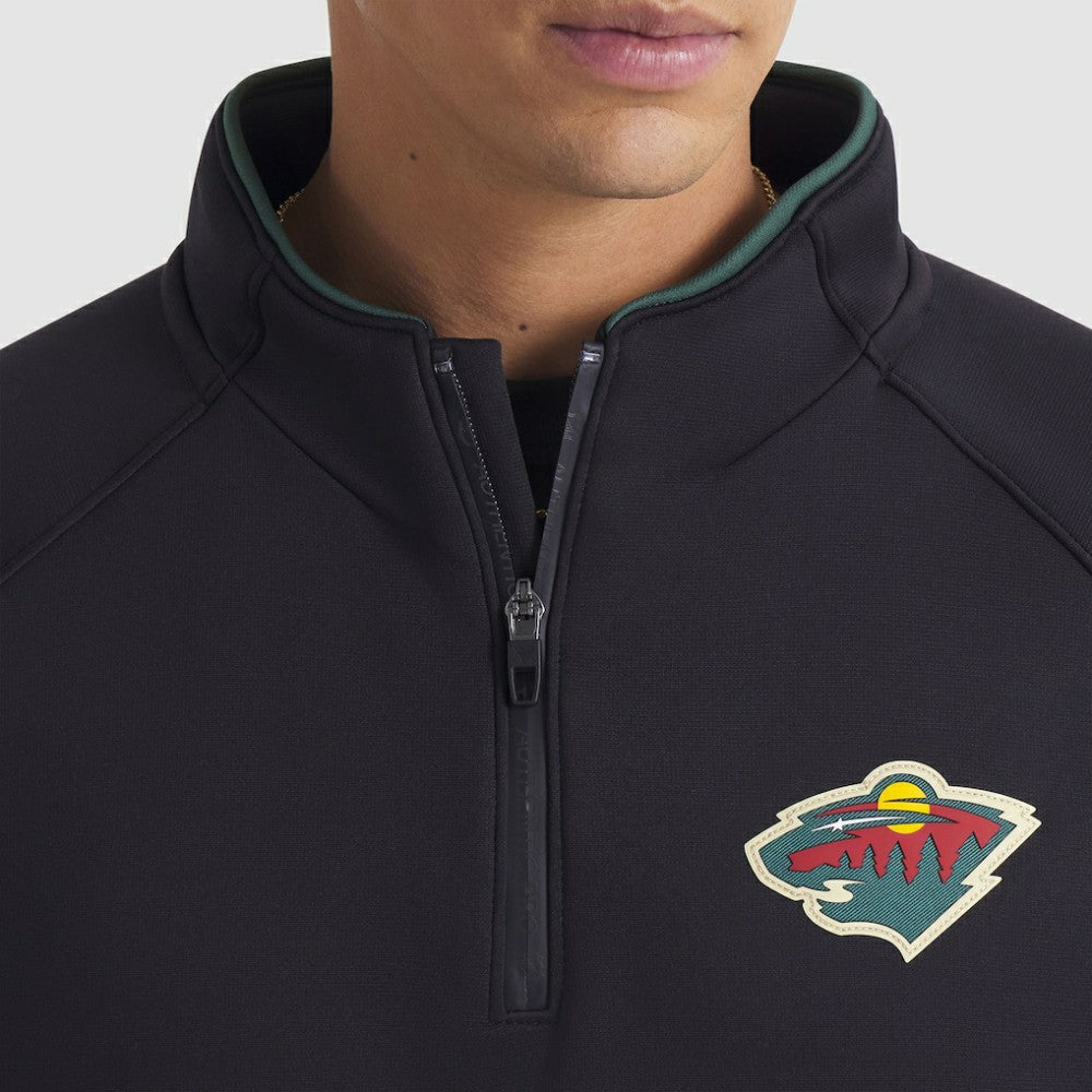 Minnesota Wild - Fanatics Authentic Pro Rink Raglan Quarter-Zip Pullover Black