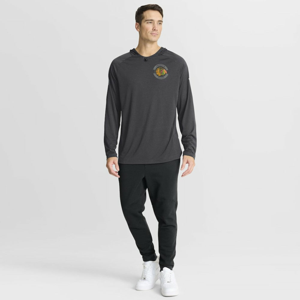 Chicago Blackhawks Fanatics Authentic Pro Rink Hoodie Charcoal