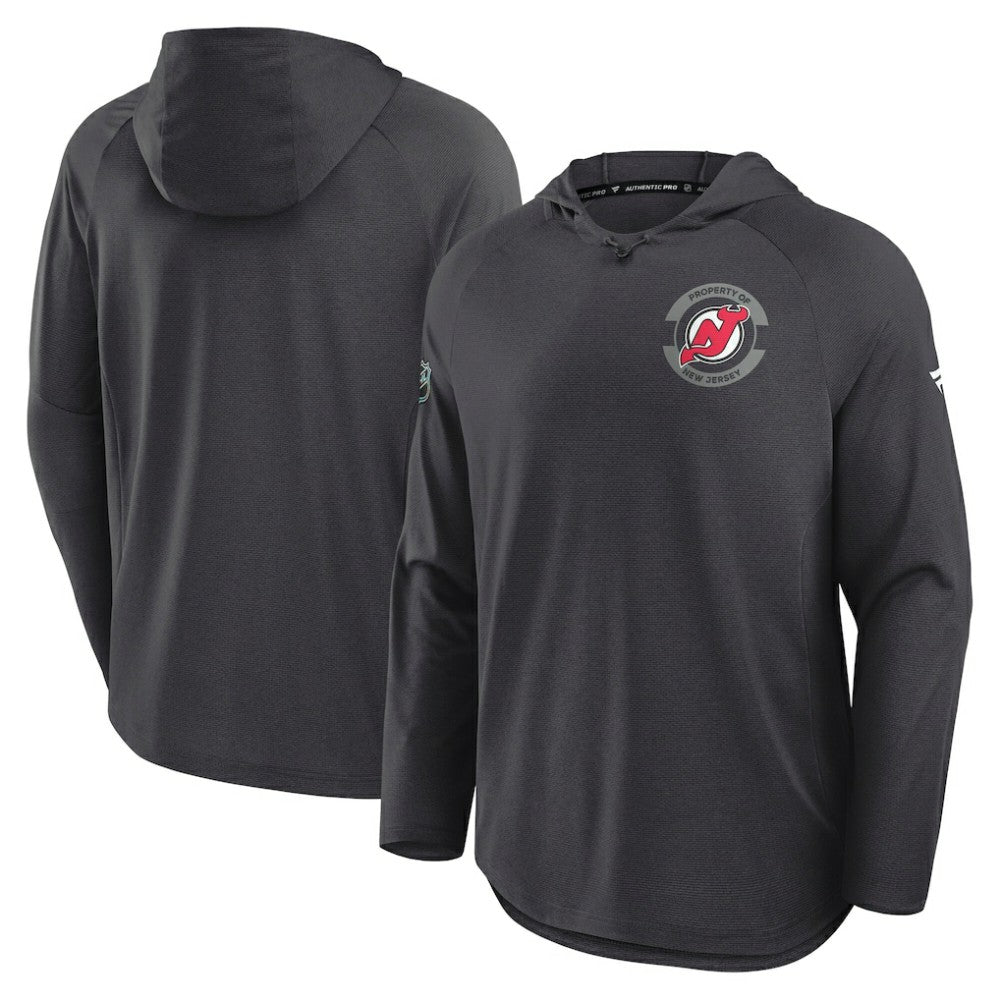 New Jersey Devils - Fanatics Authentic Pro Rink Hoodie Charcoal