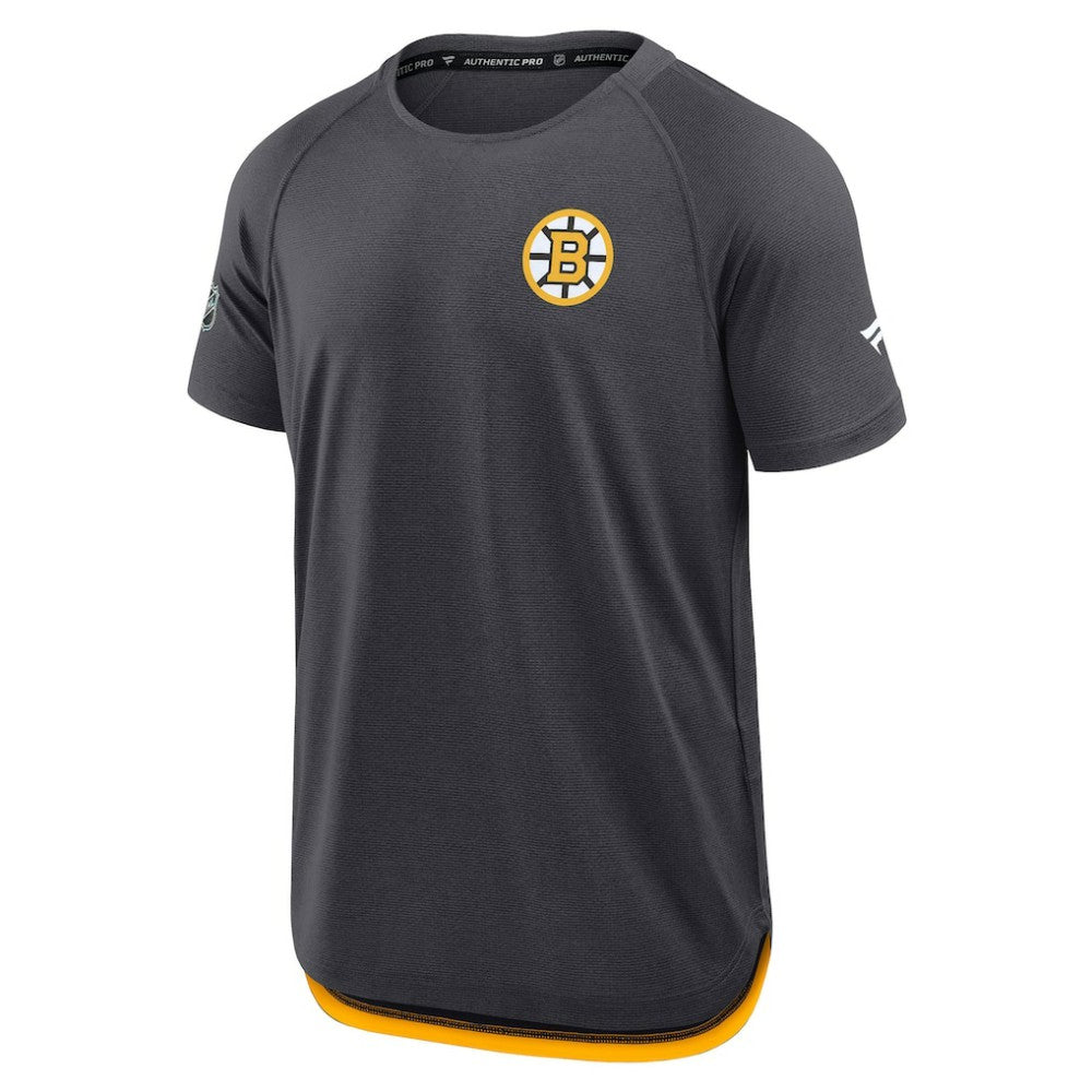 Boston Bruins Fanatics Authentic Pro Rink Raglan Performance T-Shirt Charcoal