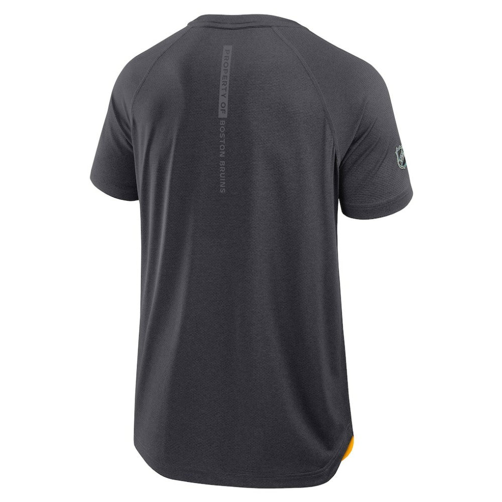 Boston Bruins Fanatics Authentic Pro Rink Raglan Performance T-Shirt Charcoal