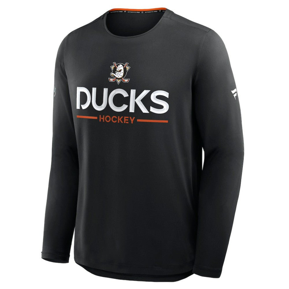 Anaheim Ducks - Fanatics Authentic Pro Rink Tech Long Sleeve T-Shirt Black