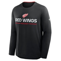 Detroit Red Wings - Fanatics Authentic Pro Rink Tech Long Sleeve T-Shirt Black