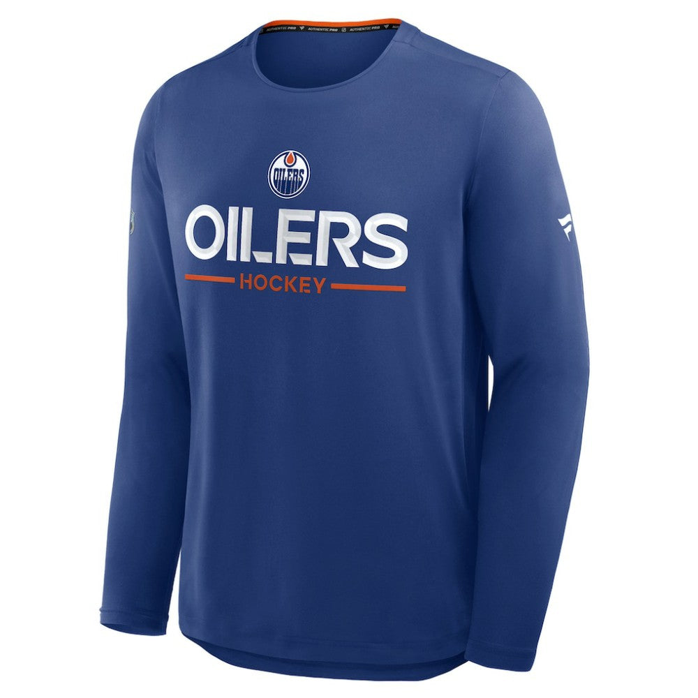 Edmonton Oilers - Fanatics Authentic Pro Rink Tech Long Sleeve T-Shirt Royal