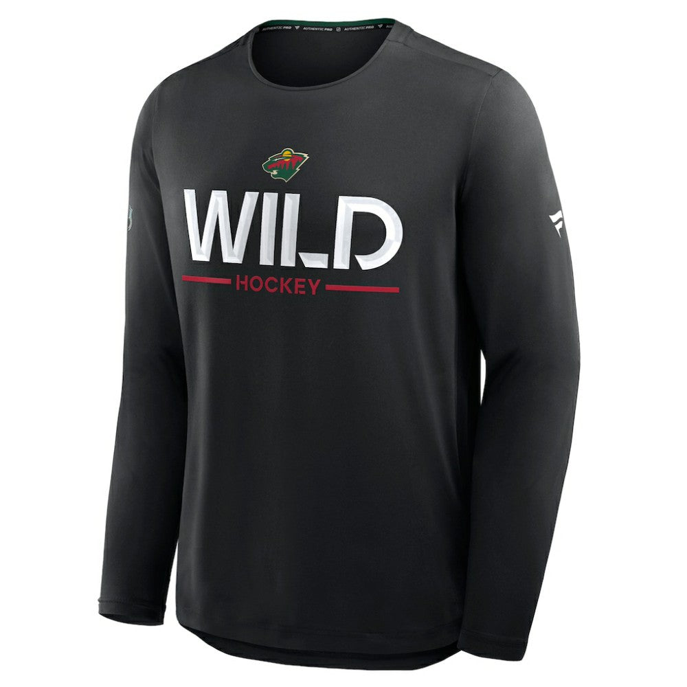 Minnesota Wild - Fanatics Authentic Pro Rink Tech Long Sleeve T-Shirt Black