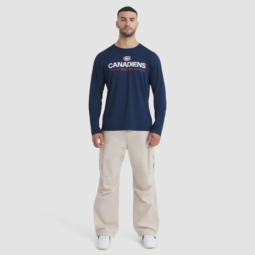 Montreal Canadiens - Fanatics Authentic Pro Rink Tech Long Sleeve T-Shirt Navy