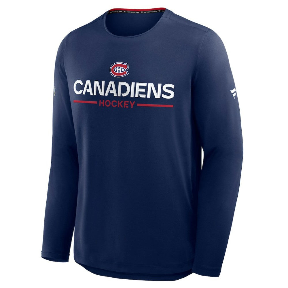 Montreal Canadiens - Fanatics Authentic Pro Rink Tech Long Sleeve T-Shirt Navy