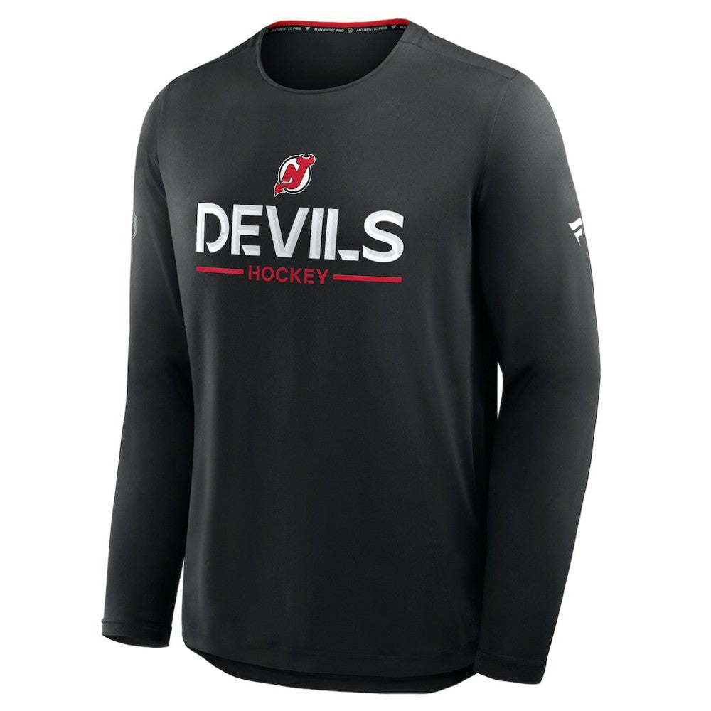 New Jersey Devils - Fanatics Authentic Pro Rink Tech Long Sleeve T-Shirt Black