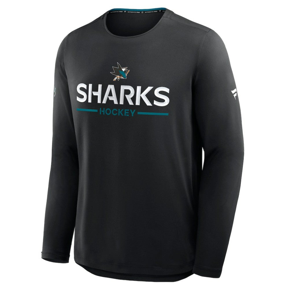 San Jose Sharks - Fanatics Authentic Pro Rink Tech Long Sleeve T-Shirt Black