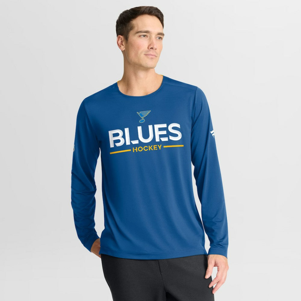 St. Louis Blues - Fanatics Authentic Pro Rink Tech Long Sleeve T-Shirt Blue