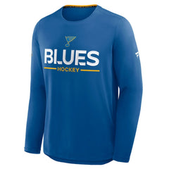St. Louis Blues - Fanatics Authentic Pro Rink Tech Long Sleeve T-Shirt Blue