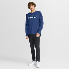 Vancouver Canucks - Fanatics Authentic Pro Rink Tech Long Sleeve T-Shirt Blue