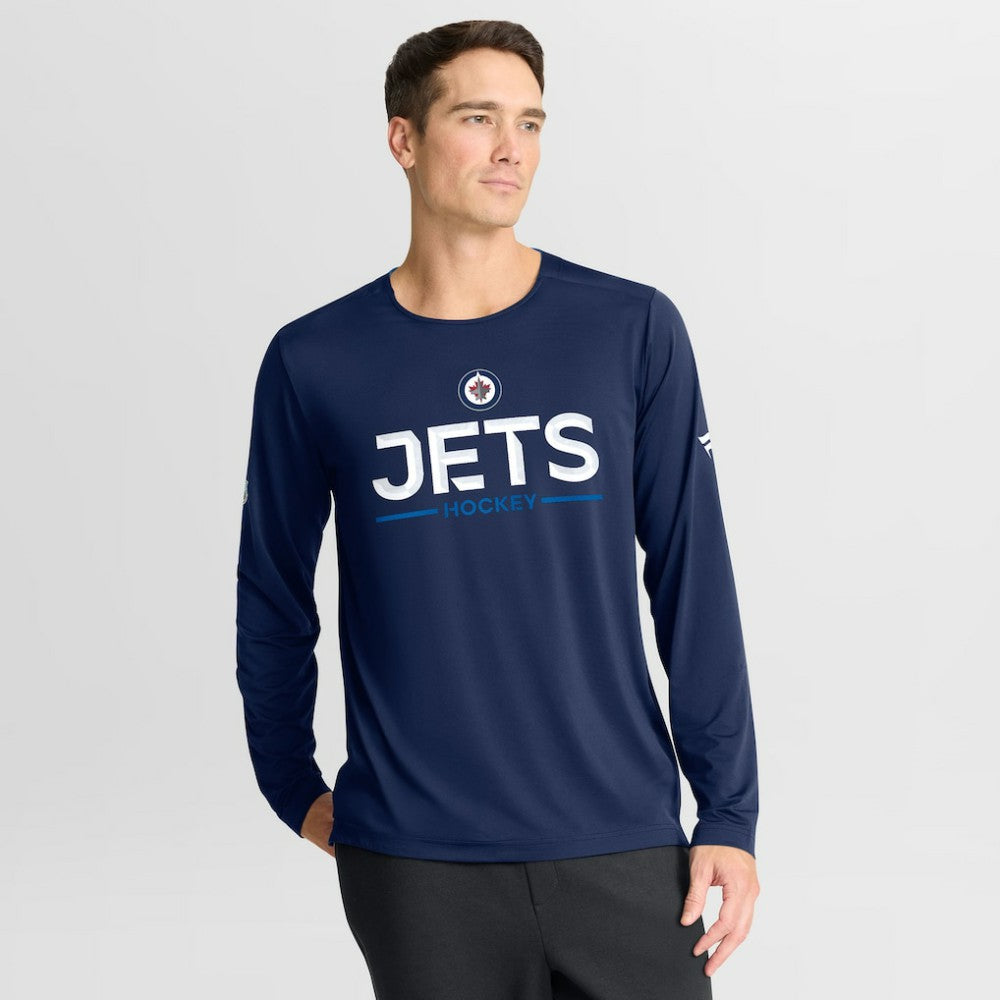 Winnipeg Jets - Fanatics Authentic Pro Rink Tech Long Sleeve T-Shirt Navy