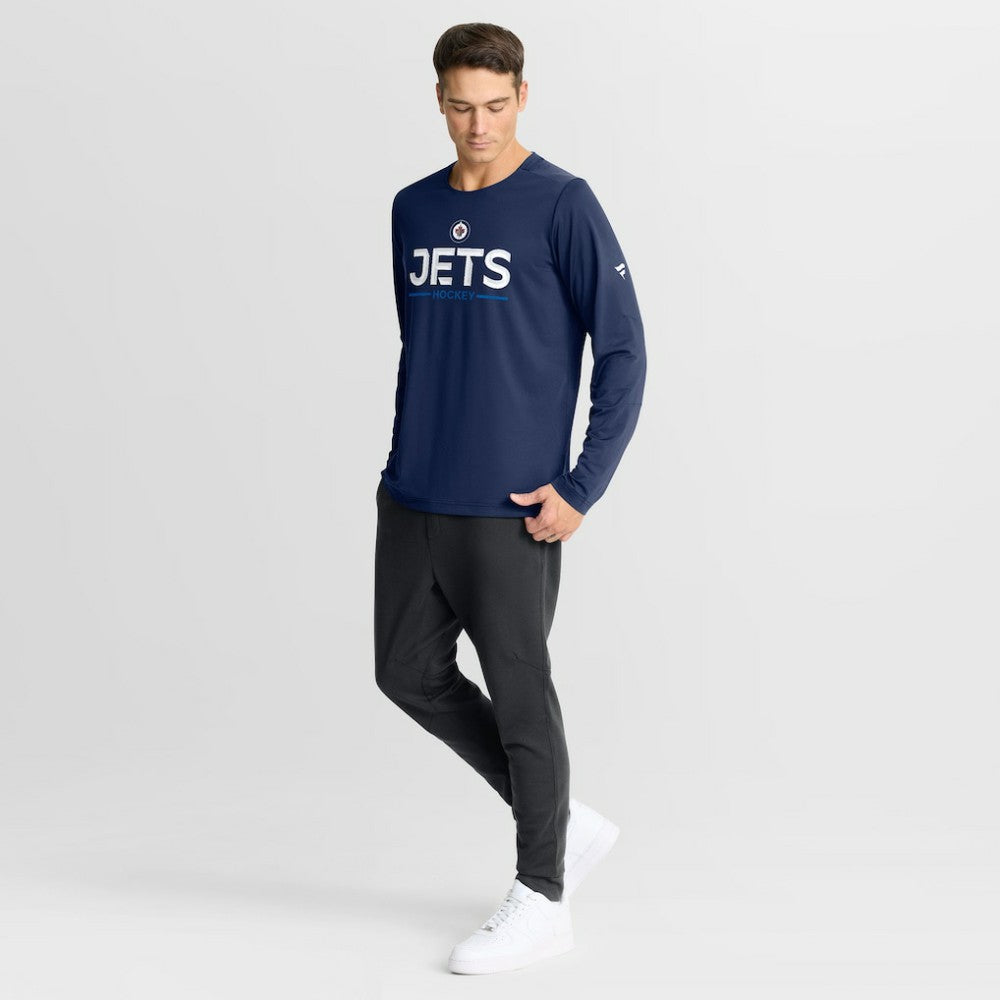 Winnipeg Jets - Fanatics Authentic Pro Rink Tech Long Sleeve T-Shirt Navy