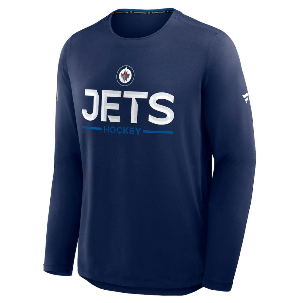Winnipeg Jets - Fanatics Authentic Pro Rink Tech Long Sleeve T-Shirt Navy