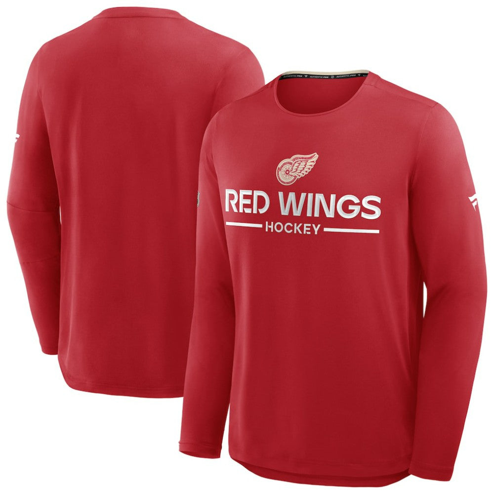 Detroit Red Wings - Fanatics Authentic Pro Centennial Rink Tech Long Sleeve T-Shirt Red