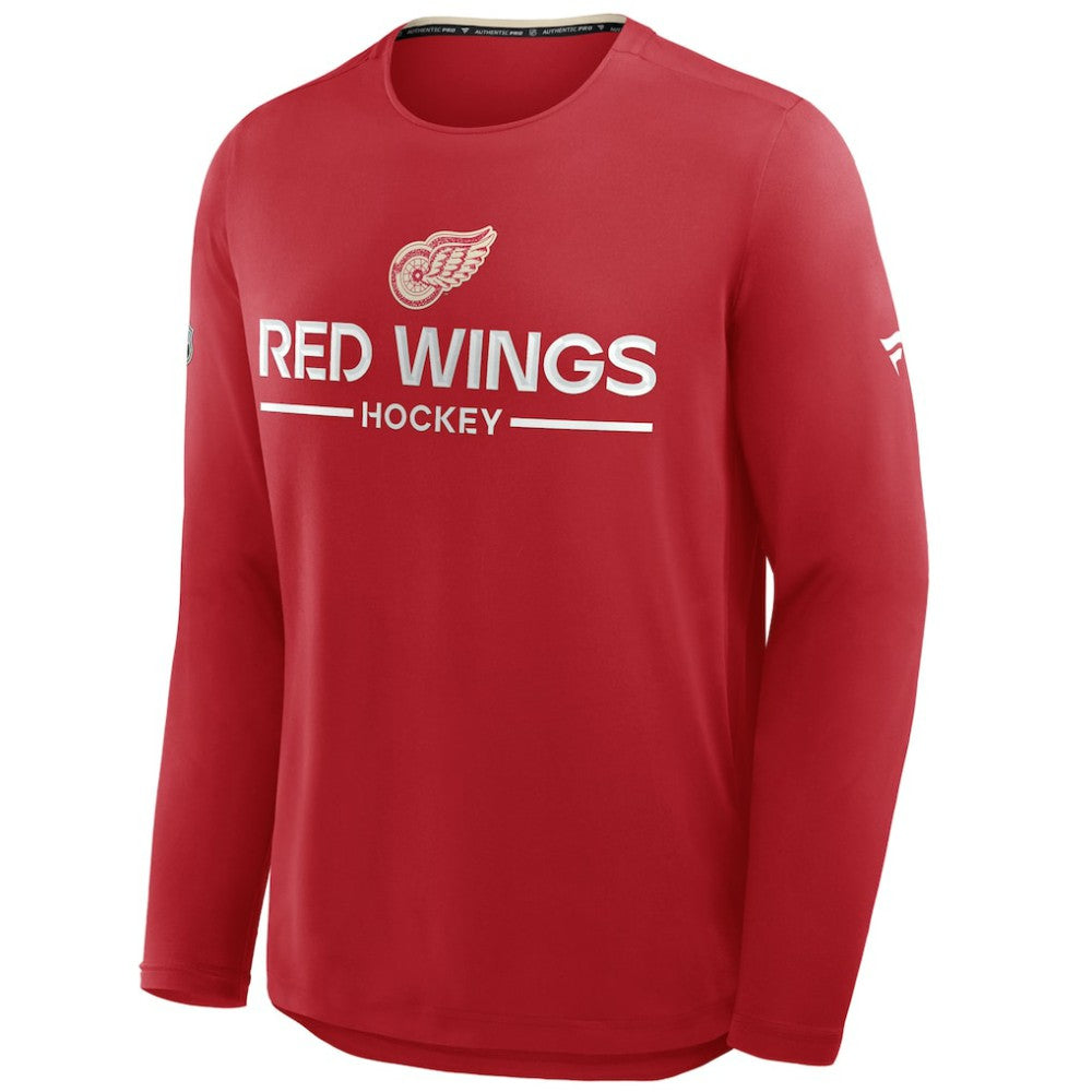 Detroit Red Wings - Fanatics Authentic Pro Centennial Rink Tech Long Sleeve T-Shirt Red
