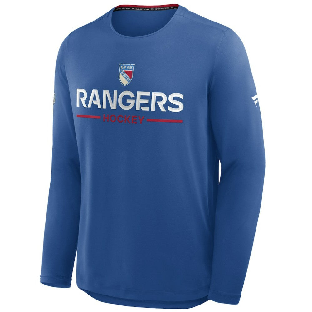 New York Rangers Fanatics Authentic Pro Rink Centennial Tech Long Sleeve T-Shirt Blue