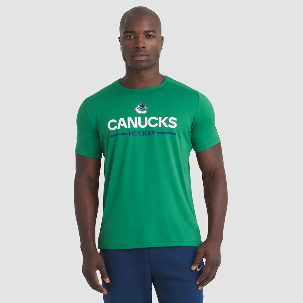 Vancouver Canucks - Fanatics Authentic Pro Rink Tech T-Shirt Green