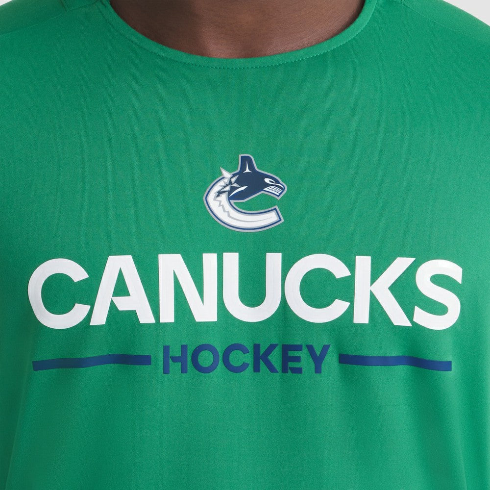 Vancouver Canucks - Fanatics Authentic Pro Rink Tech T-Shirt Green