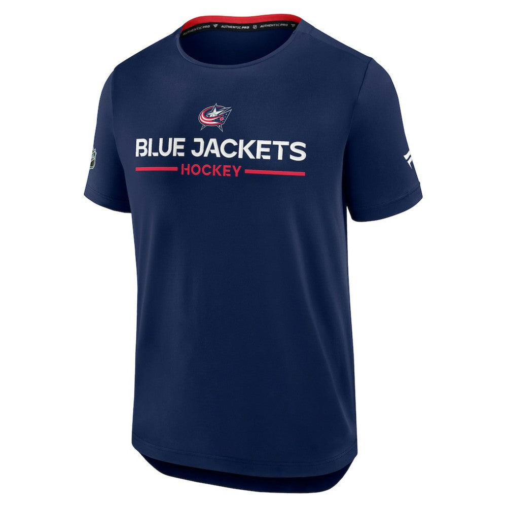 Columbus Blue Jackets - Fanatics Authentic Pro Rink Tech T-Shirt Navy