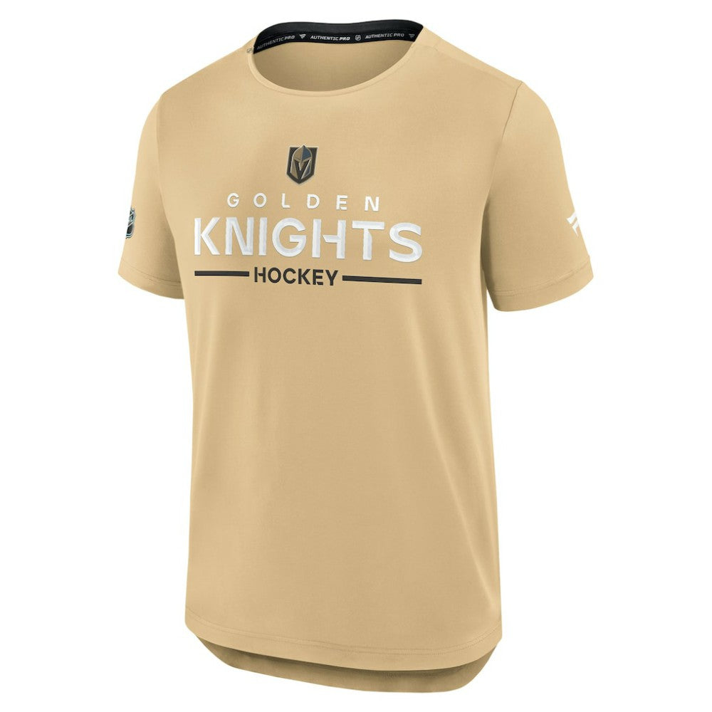 Vegas Golden Knights Fanatics Authentic Pro Rink Tech T-Shirt Gold