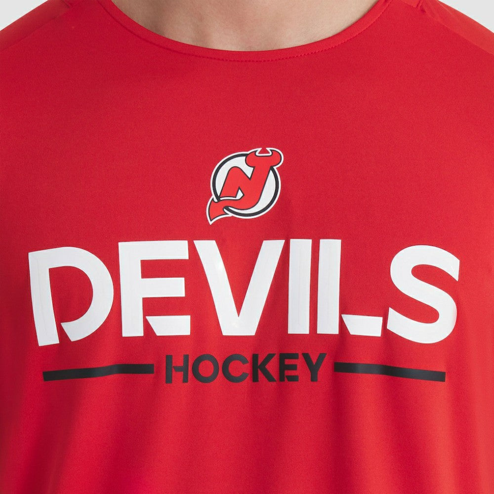 New Jersey Devils - Fanatics Authentic Pro Rink Tech T-Shirt Red