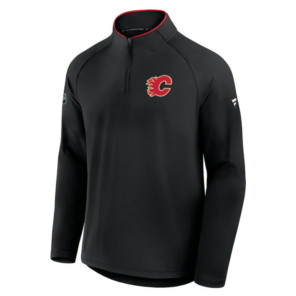 Calgary Flames - Fanatics Authentic Pro Rink Training Quarter-Zip Pullover Black