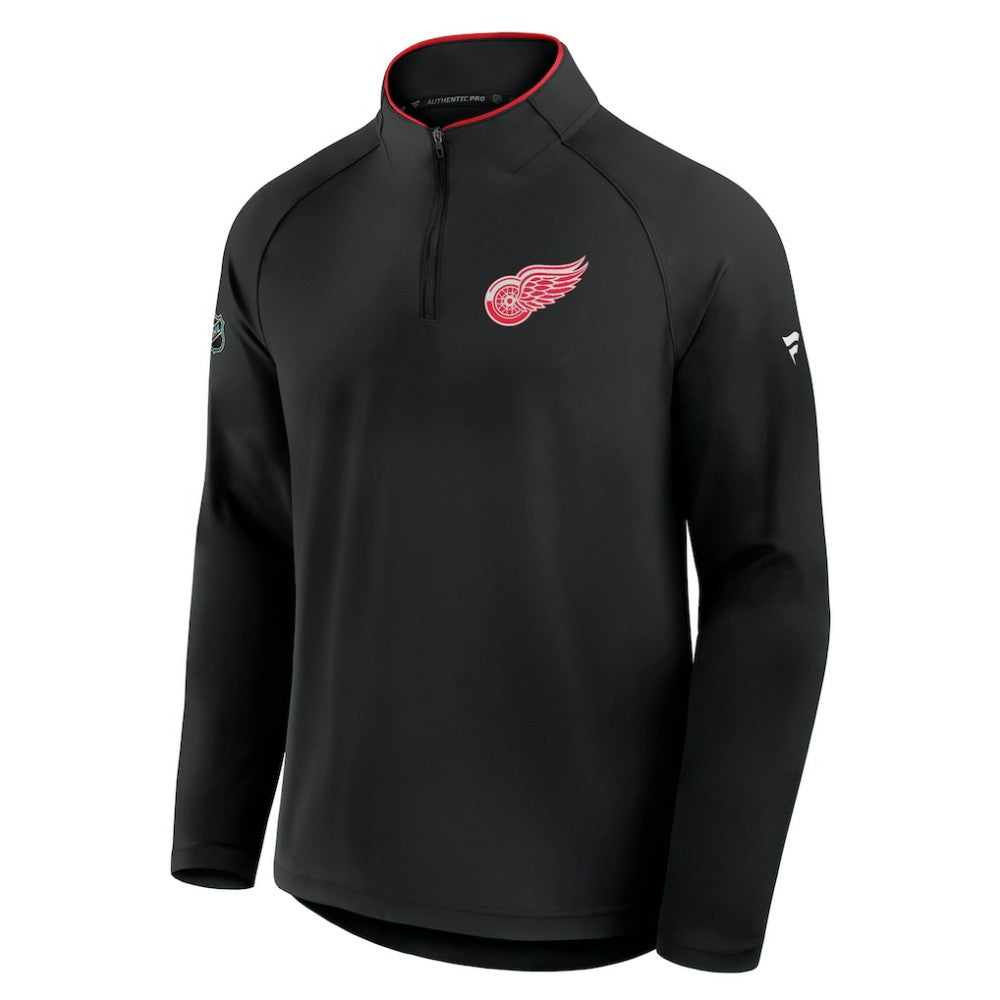 Detroit Red Wings - Fanatics Authentic Pro Rink Training Quarter-Zip Pullover Black
