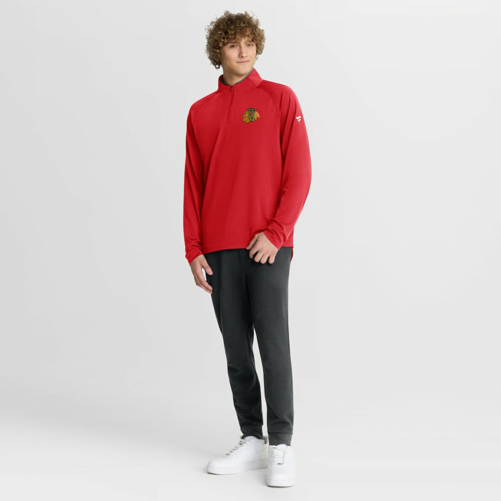 Chicago Blackhawks Fanatics Authentic Pro Rink Training Quarter-Zip Pullover Red