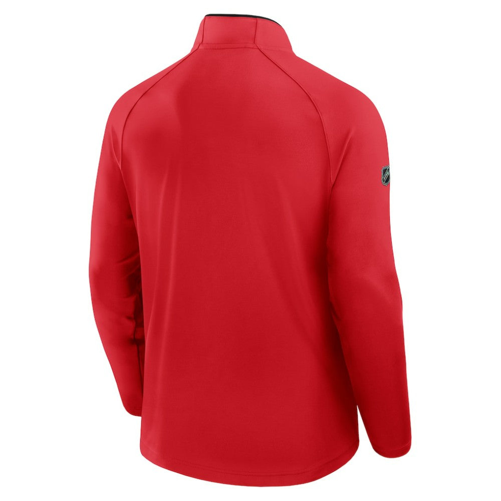 Chicago Blackhawks Fanatics Authentic Pro Rink Training Quarter-Zip Pullover Red
