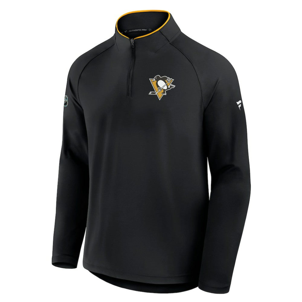 Pittsburgh Penguins Fanatics Authentic Pro Rink Training Quarter-Zip Pullover Black