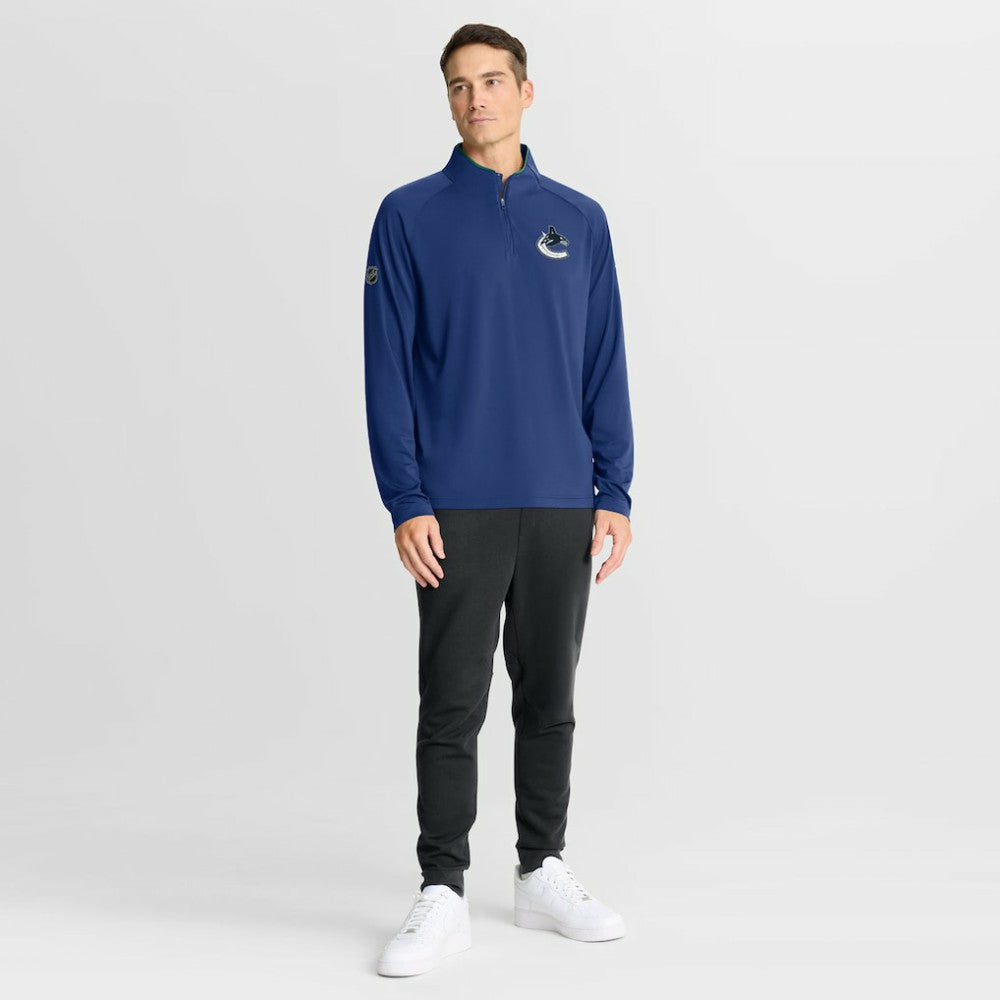 Vancouver Canucks - Fanatics Authentic Pro Rink Training Quarter-Zip Pullover Blue