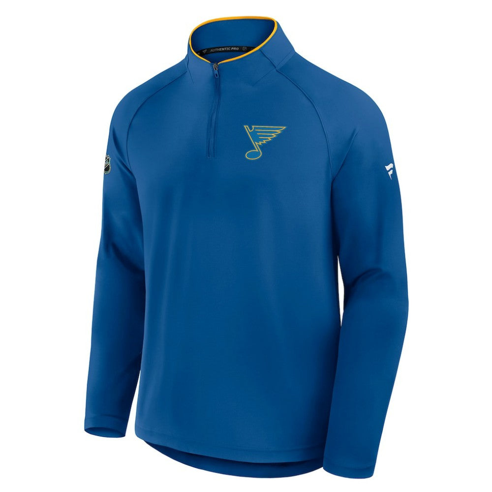St. Louis Blues - Fanatics Authentic Pro Rink Training Quarter-Zip Pullover Blue