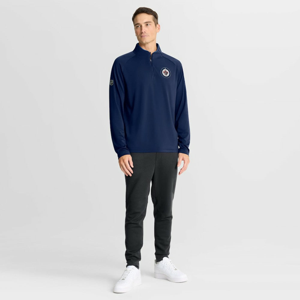Winnipeg Jets - Fanatics Authentic Pro Rink Training Quarter-Zip Pullover Navy