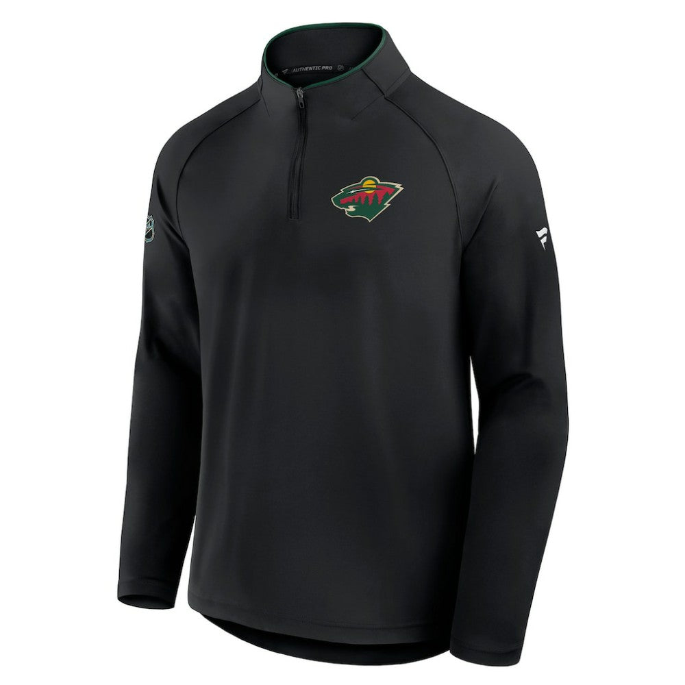 Minnesota Wild - Fanatics Authentic Pro Rink Training Quarter-Zip Pullover Black
