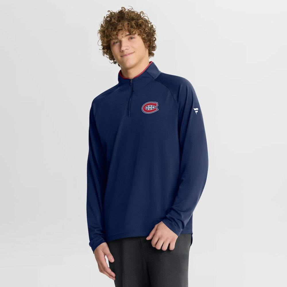 Montreal Canadiens - Fanatics Authentic Pro Rink Training Quarter-Zip Pullover Navy