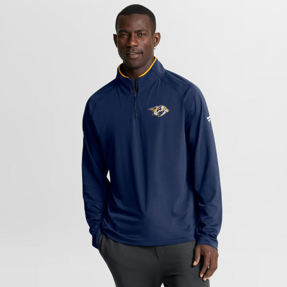 Nashville Predators - Fanatics Authentic Pro Rink Training Quarter-Zip Pullover Navy