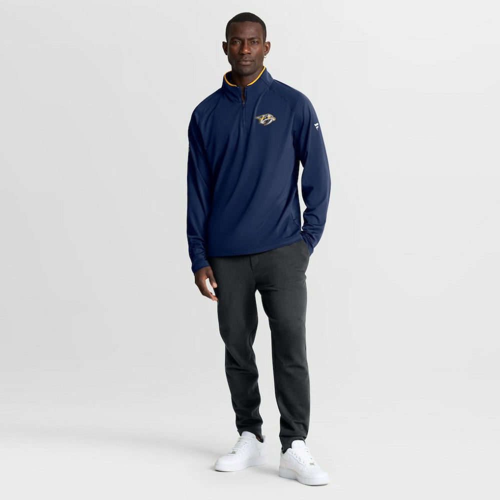 Nashville Predators - Fanatics Authentic Pro Rink Training Quarter-Zip Pullover Navy