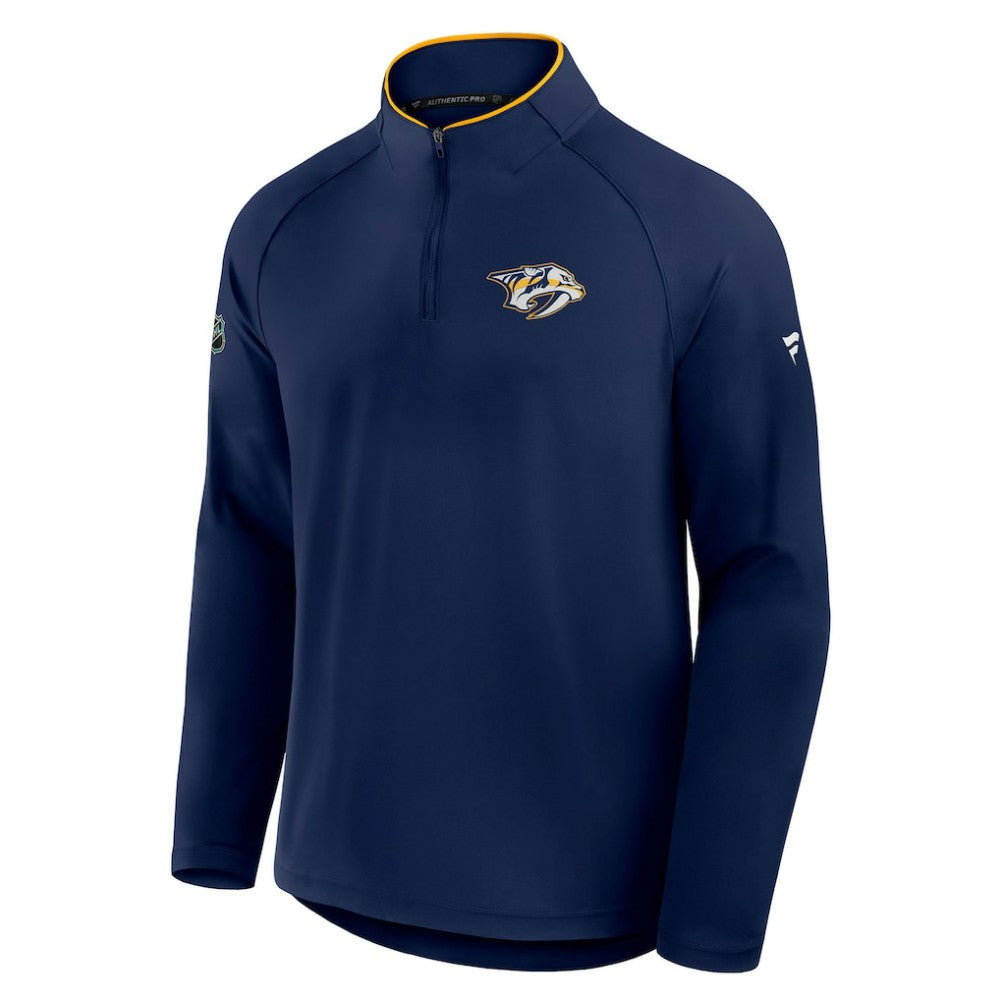 Nashville Predators - Fanatics Authentic Pro Rink Training Quarter-Zip Pullover Navy