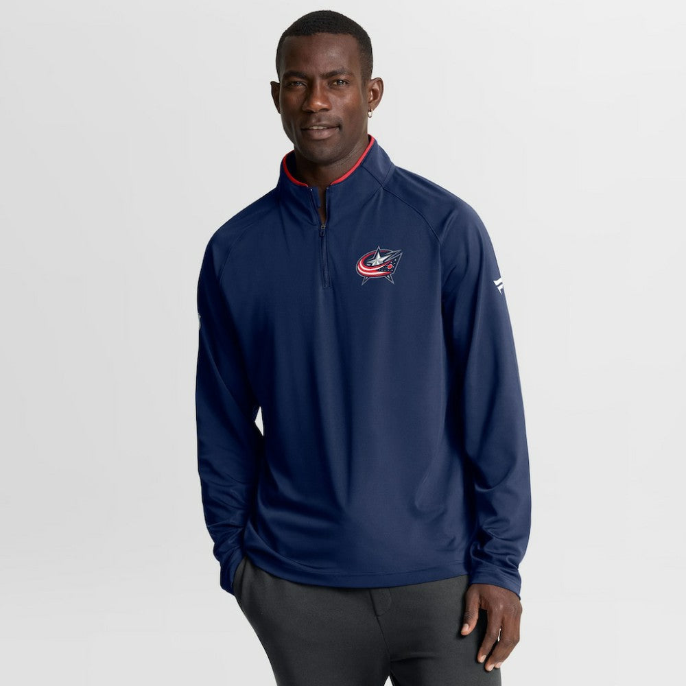 Columbus Blue Jackets - Fanatics Authentic Pro Rink Training Quarter-Zip Pullover Navy