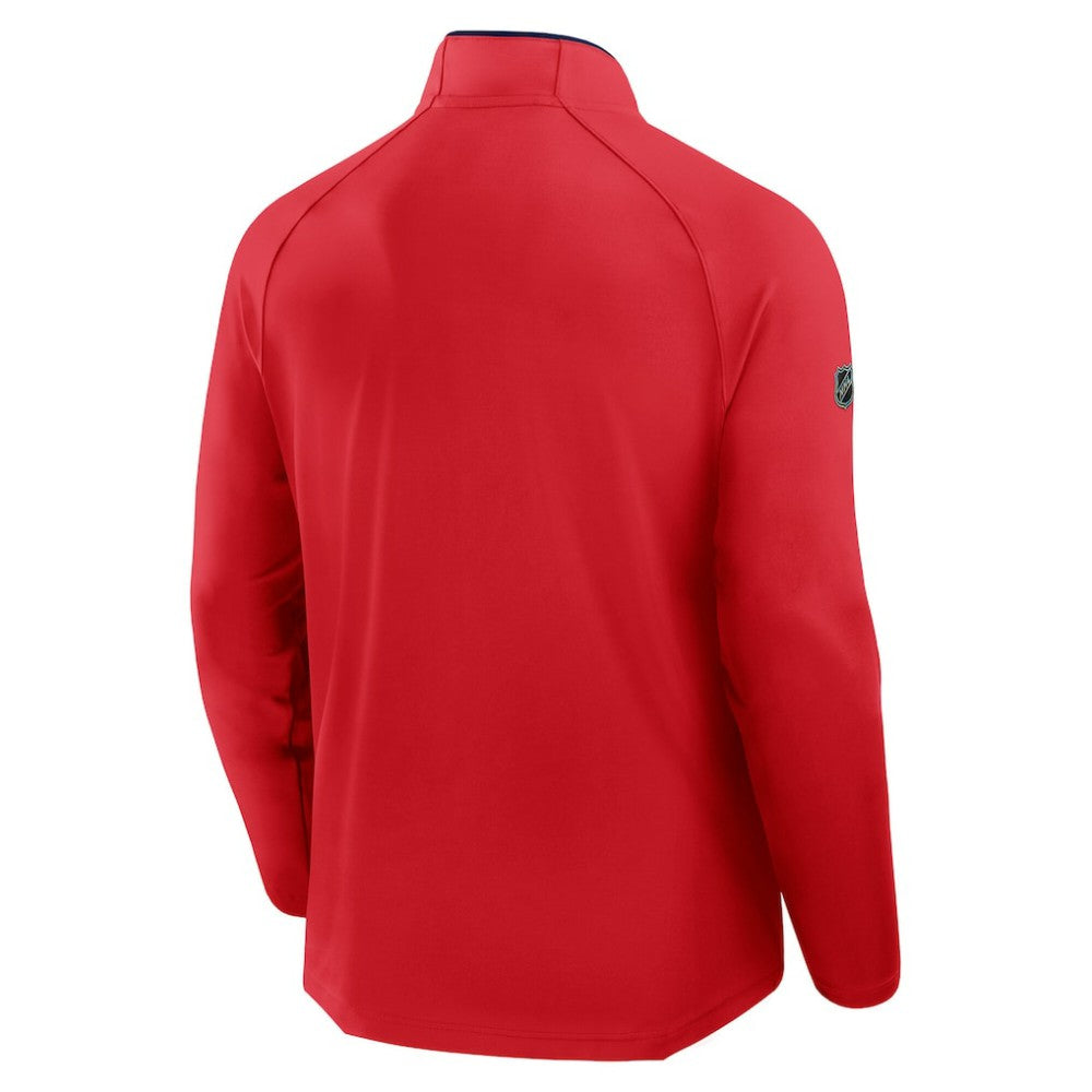 Chicago Blackhawks Fanatics Authentic Pro Rink Training Centennial Raglan Quarter-Zip Pullover Red