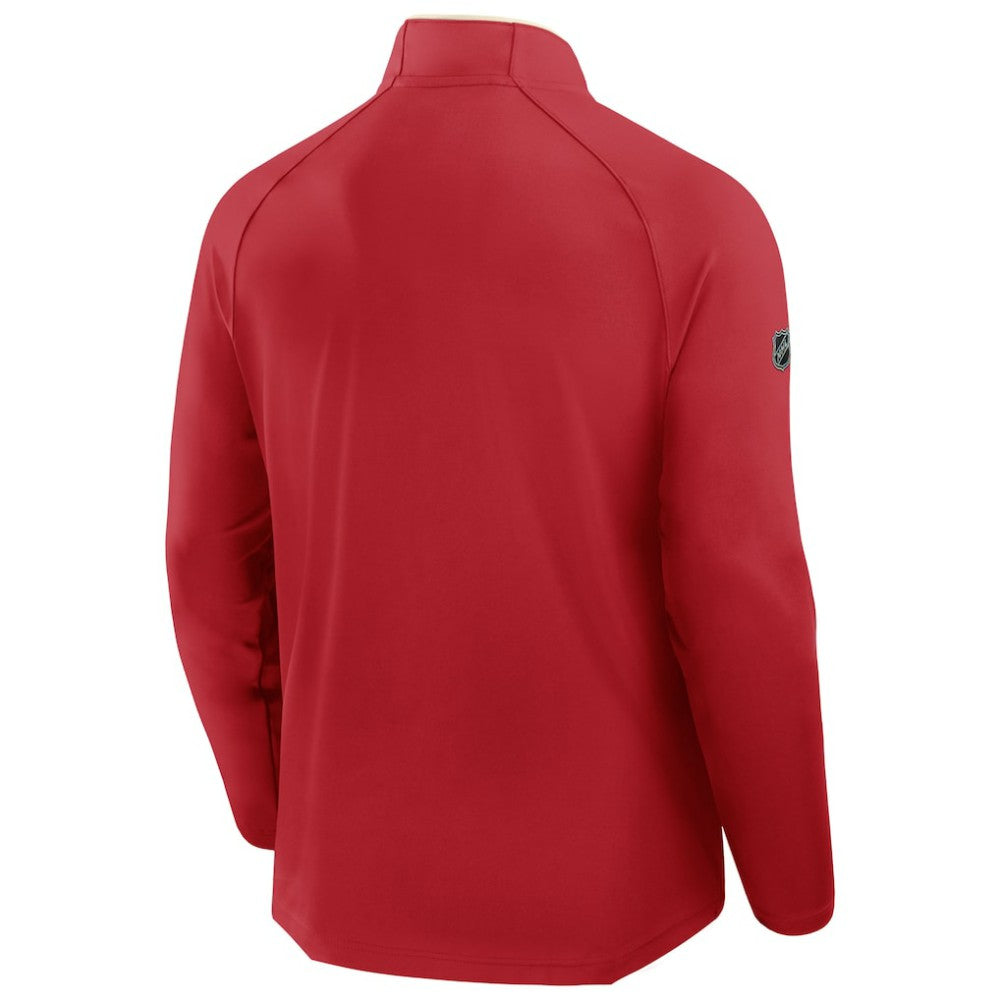 Detroit Red Wings - Fanatics Authentic Pro Rink Training Centennial Raglan Quarter-Zip Pullover Red