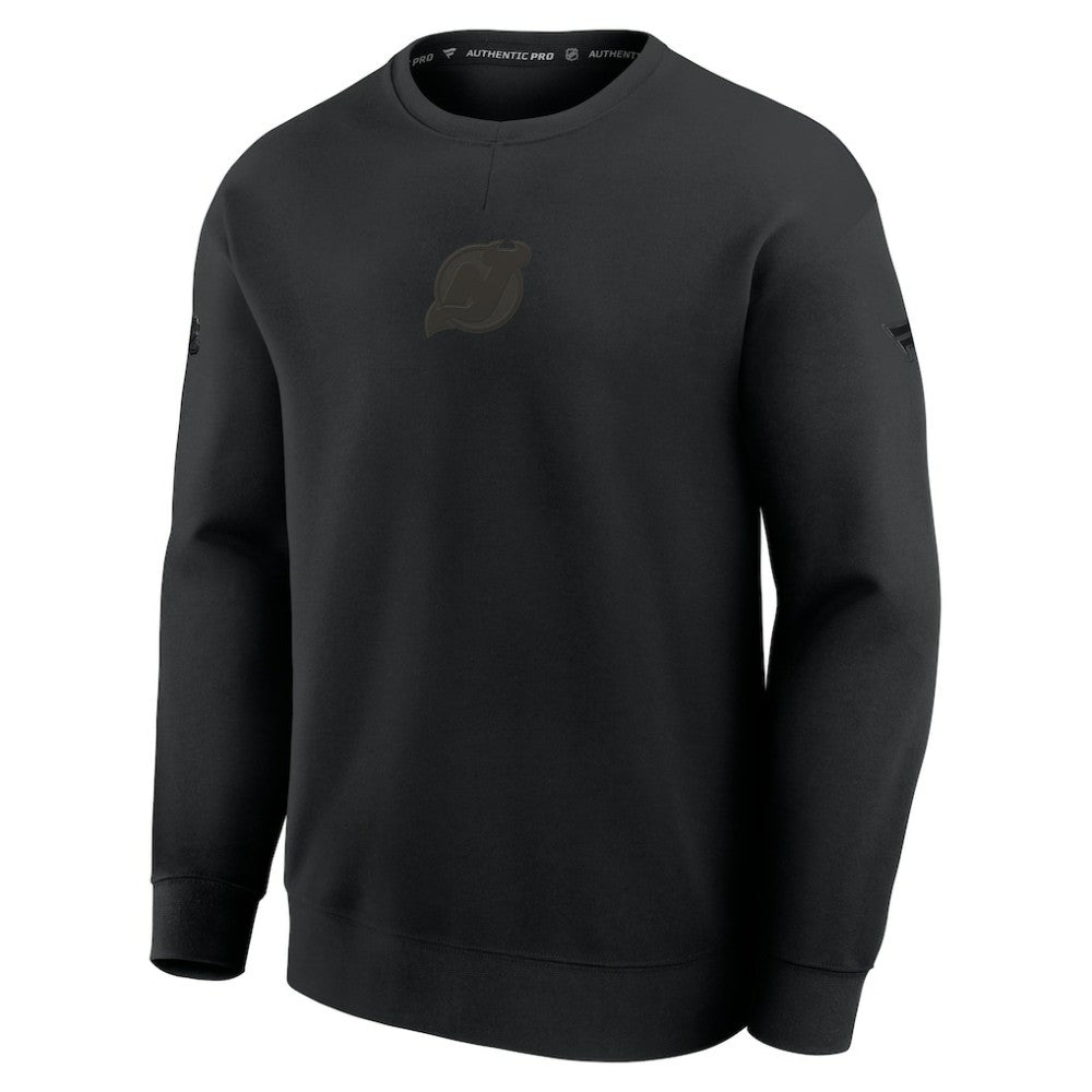 New Jersey Devils - Fanatics Authentic Pro Road Tri-Blend Sweatshirt Black