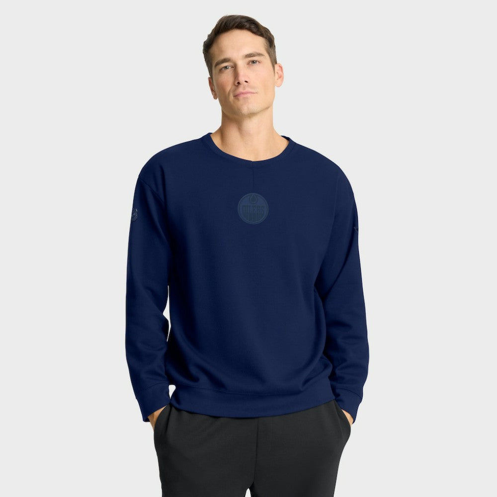 Edmonton Oilers - Fanatics Authentic Pro Road Tri-Blend Sweatshirt Navy