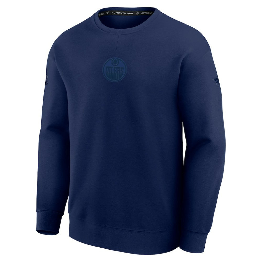 Edmonton Oilers - Fanatics Authentic Pro Road Tri-Blend Sweatshirt Navy
