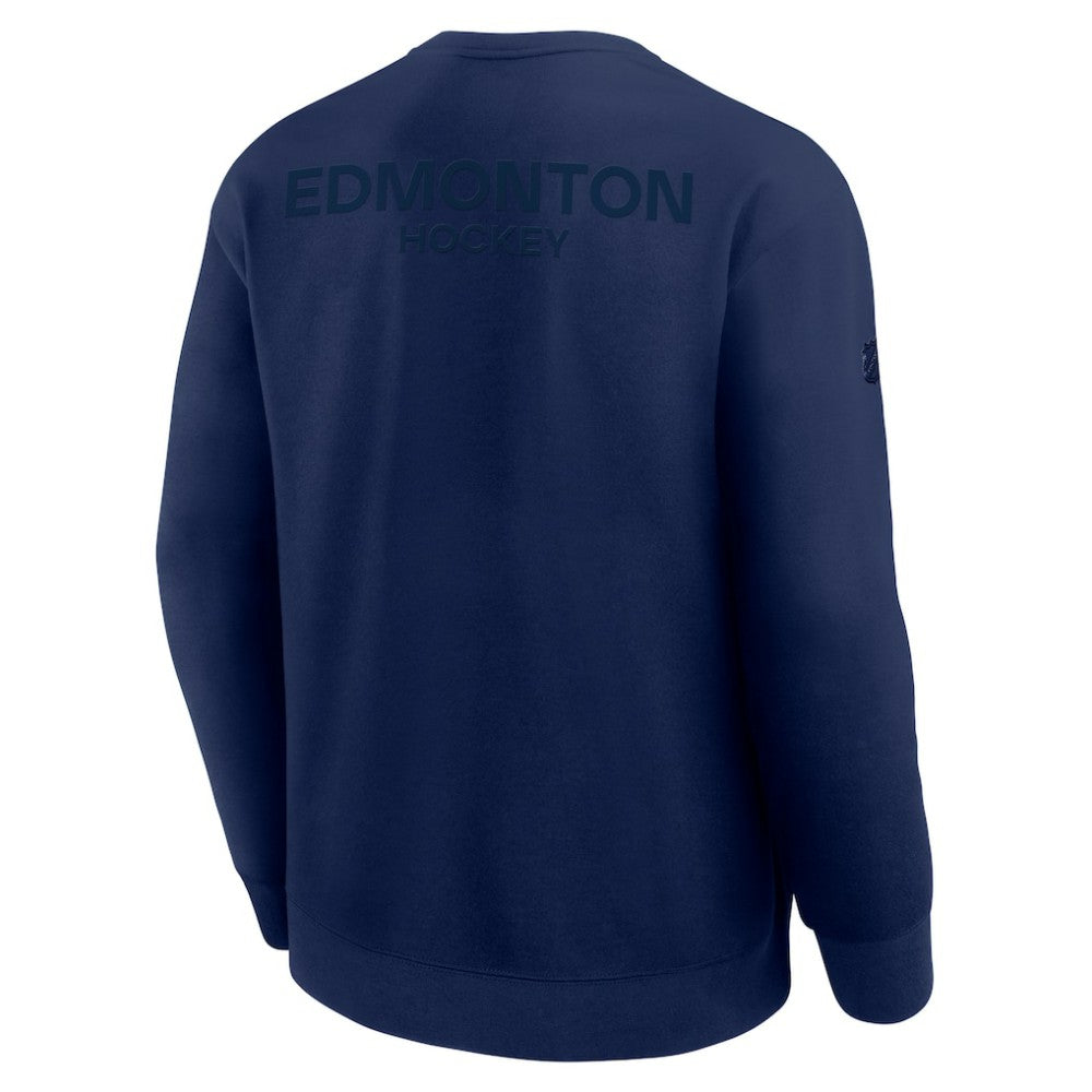 Edmonton Oilers - Fanatics Authentic Pro Road Tri-Blend Sweatshirt Navy